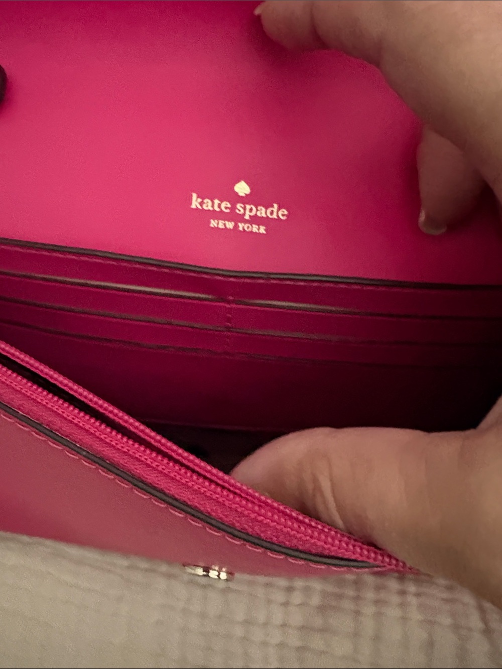kate spade Hot Pink Leather Crossbody Wallet - Picture 4 of 5